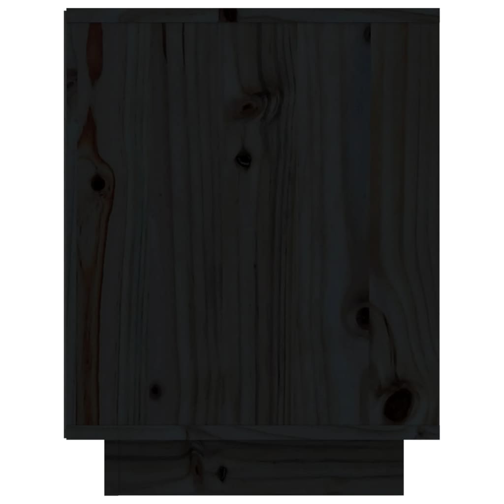 Scarpiera Nera 60x34x45 cm in Legno Massello di Pino - homemem39