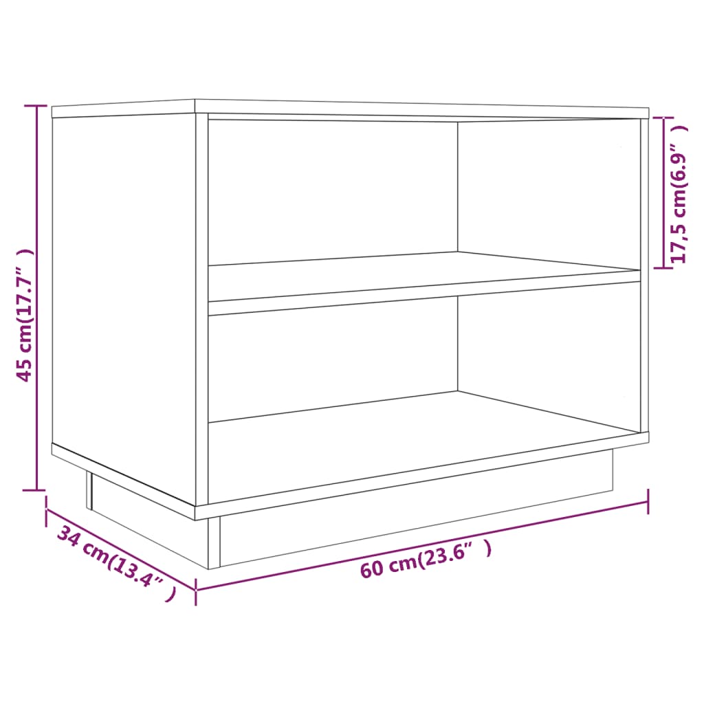 Scarpiera Nera 60x34x45 cm in Legno Massello di Pino - homemem39