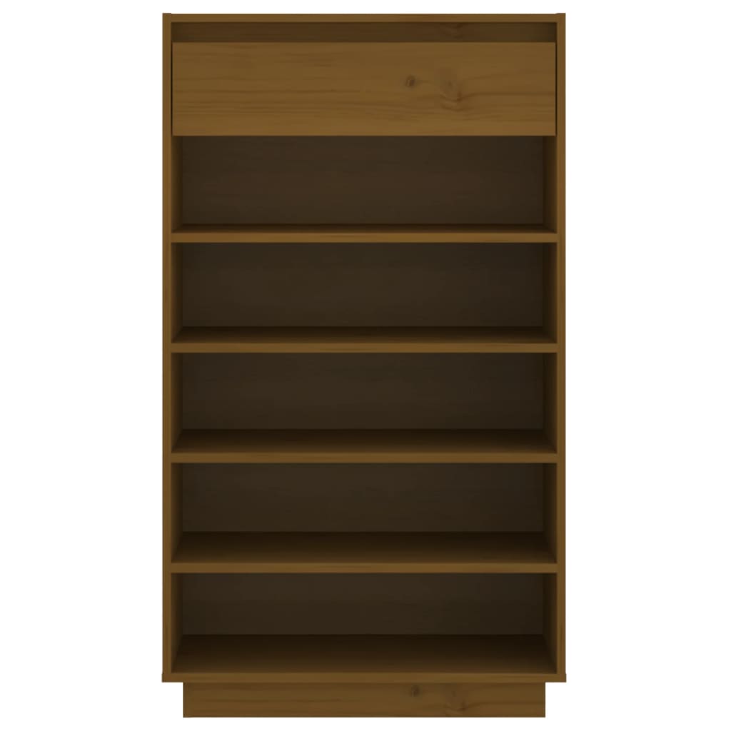 Scarpiera Marrone Ambra 60x34x105 cm in Legno Massello di Pino - homemem39