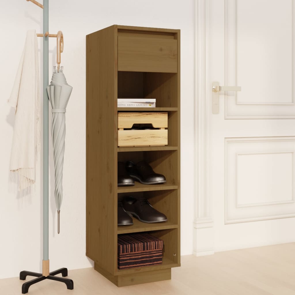 Scarpiera ambra 30x34x105 cm in Legno Massello di Pino - homemem39