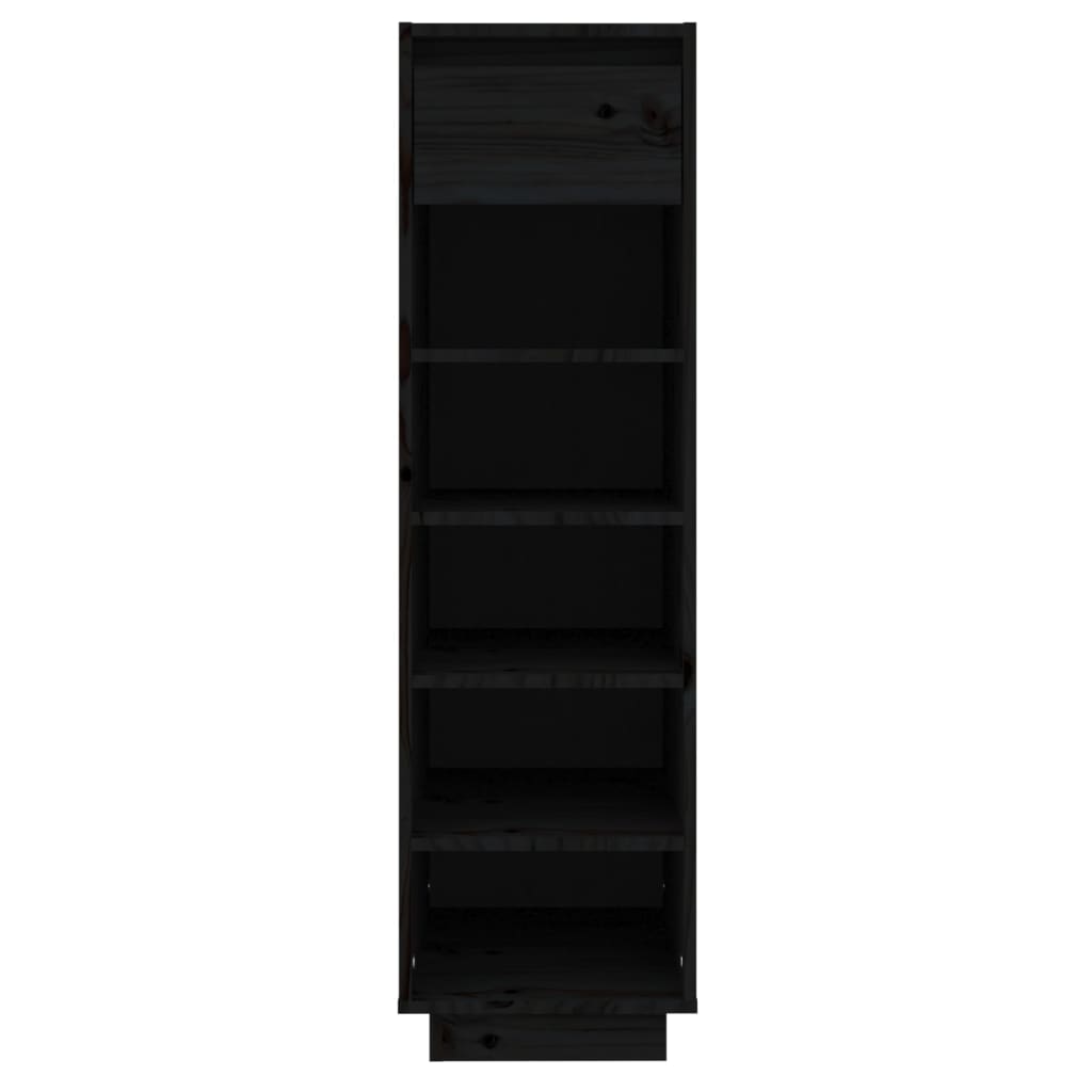 Scarpiera Nera 30x34x105 cm in Legno Massello di Pino - homemem39