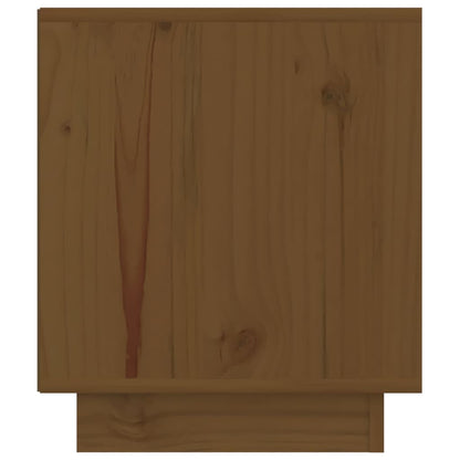 Comodino Marrone Ambrato 40x34x40 cm in Legno Massello di Pino - homemem39