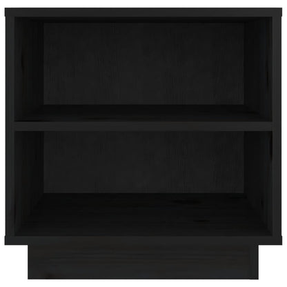 Comodini Neri 2 pz 40x34x40 cm in Legno Massello di Pino - homemem39