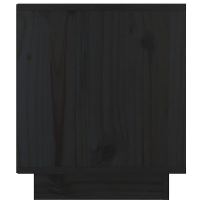 Comodini Neri 2 pz 40x34x40 cm in Legno Massello di Pino - homemem39