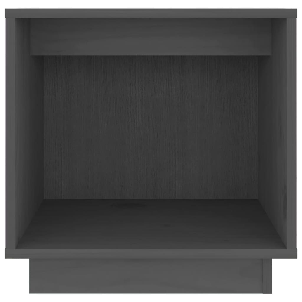Comodini 2 pz Grigi 40x30x40 cm in Legno Massello di Pino - homemem39