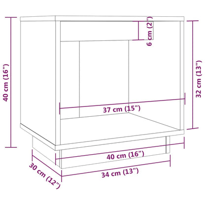 Comodino Marrone Ambra 40x30x40 cm in Legno Massello di Pino - homemem39