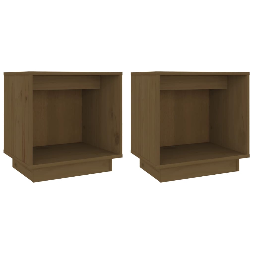 Comodini 2 pz Ambra 40x30x40 cm in Legno Massello di Pino - homemem39