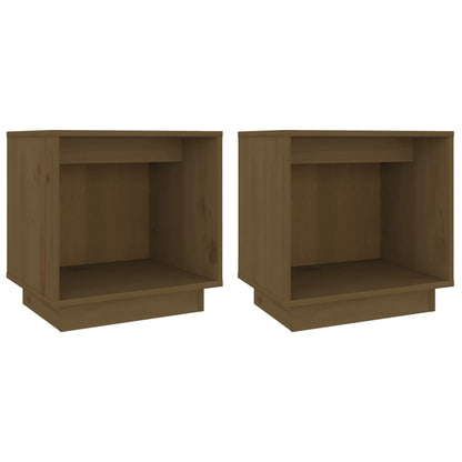 Comodini 2 pz Ambra 40x30x40 cm in Legno Massello di Pino - homemem39