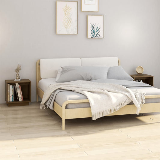 Comodini 2 pz Ambra 40x30x40 cm in Legno Massello di Pino - homemem39