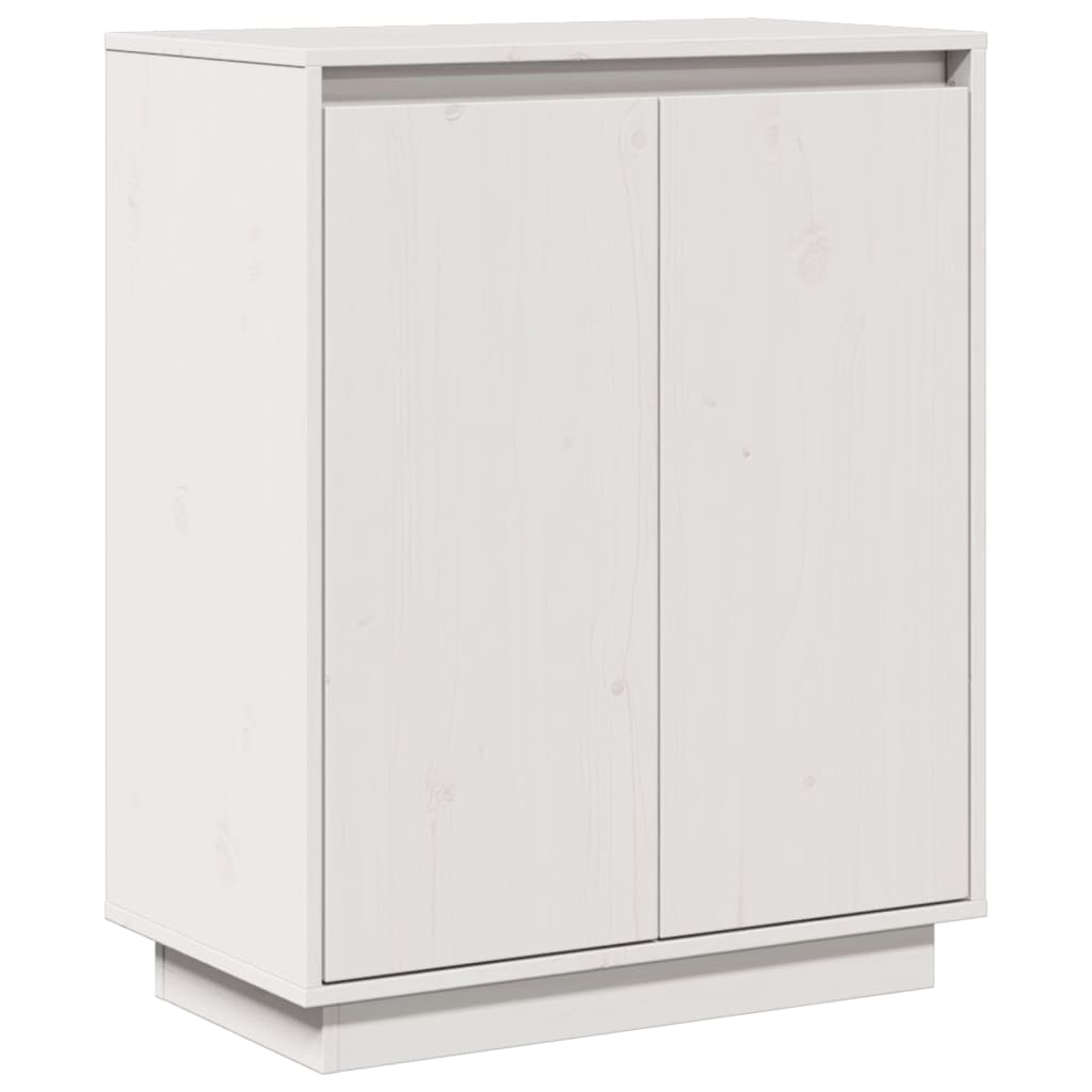 Credenza Bianca 60x34x75 cm in Legno Massello di Pino