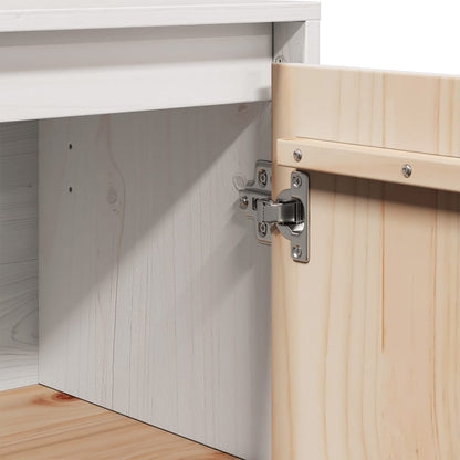 Credenza Bianca 60x34x75 cm in Legno Massello di Pino