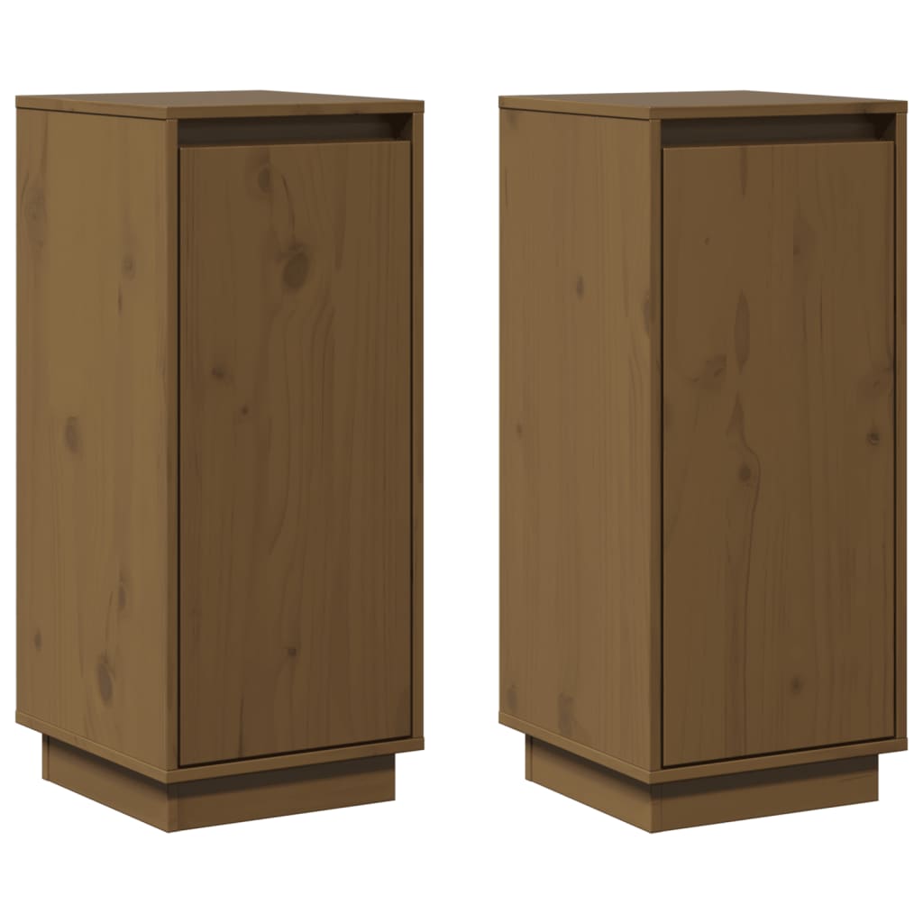 Credenze 2 pz Ambra 31,5x34x75 cm in Legno Massello di Pino - homemem39