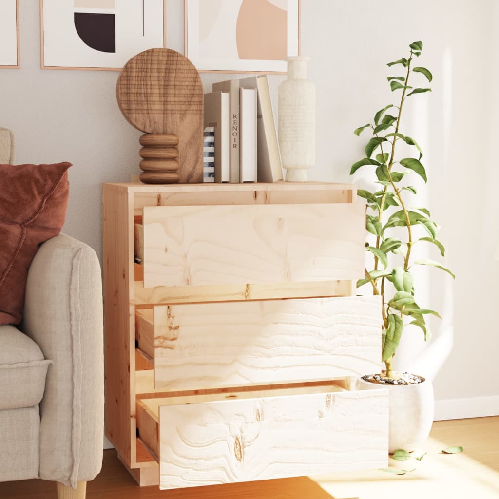 Credenza 60x34x75 cm in Legno Massello di Pino - homemem39