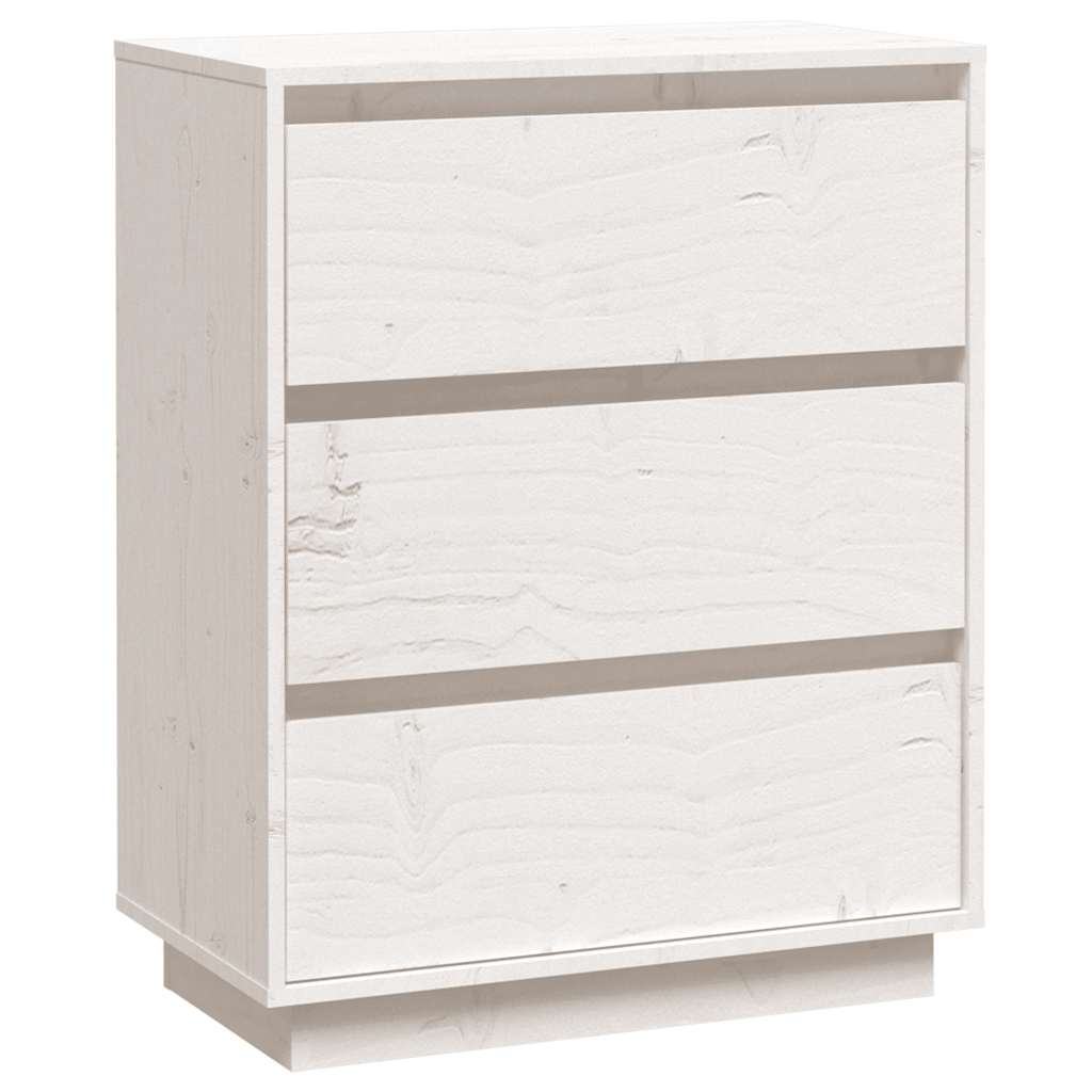 Credenza Bianca 60x34x75 cm in Legno Massello di Pino - homemem39
