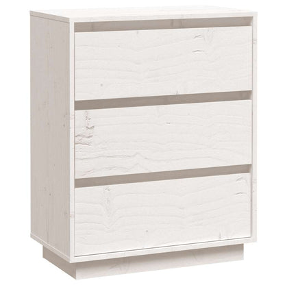 Credenza Bianca 60x34x75 cm in Legno Massello di Pino - homemem39