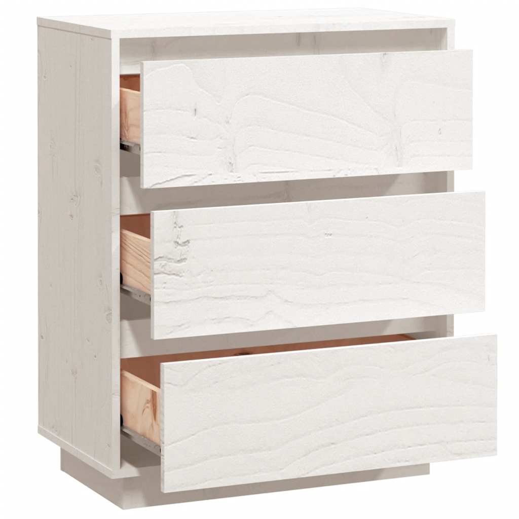 Credenza Bianca 60x34x75 cm in Legno Massello di Pino - homemem39