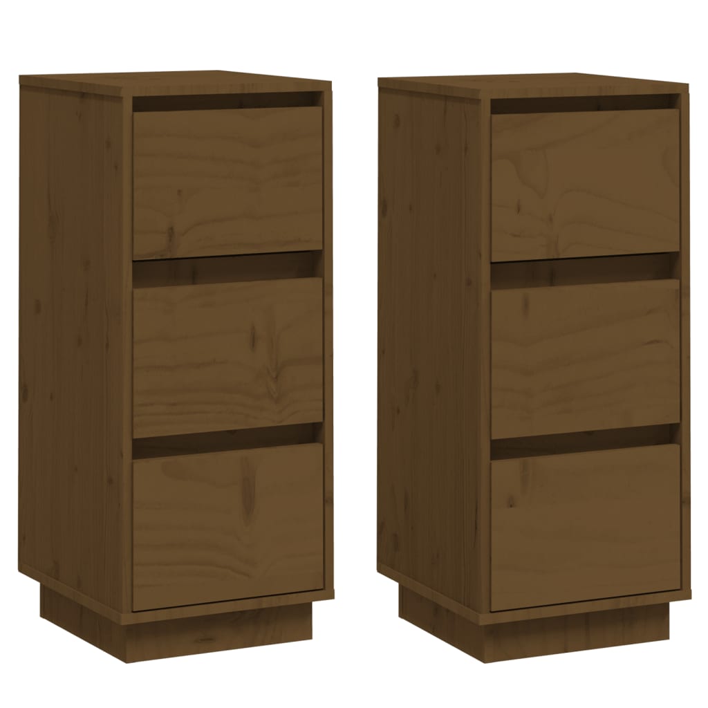 Credenze 2 pz Ambra 32x34x75 cm in Legno Massello di Pino - homemem39