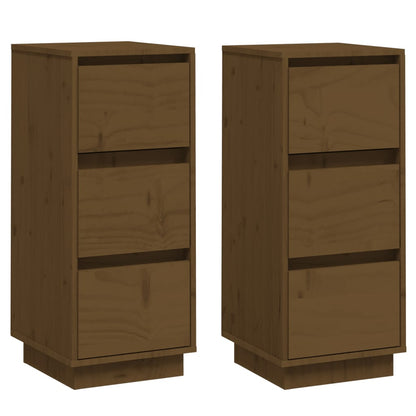 Credenze 2 pz Ambra 32x34x75 cm in Legno Massello di Pino - homemem39