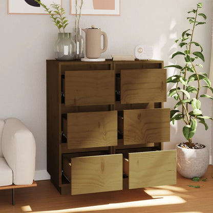 Credenze 2 pz Ambra 32x34x75 cm in Legno Massello di Pino - homemem39