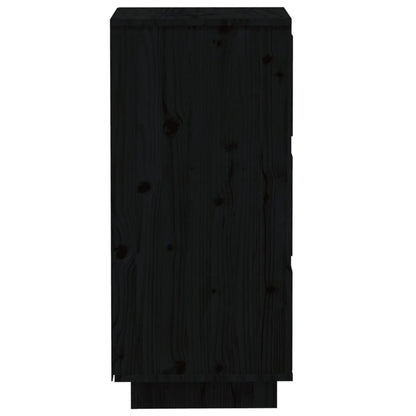 Credenze Nere 2 pz 32x34x75 cm in Legno Massello di Pino - homemem39
