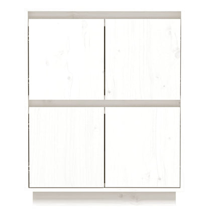 Credenza Bianca 60x34x75 cm in Legno Massello di Pino - homemem39