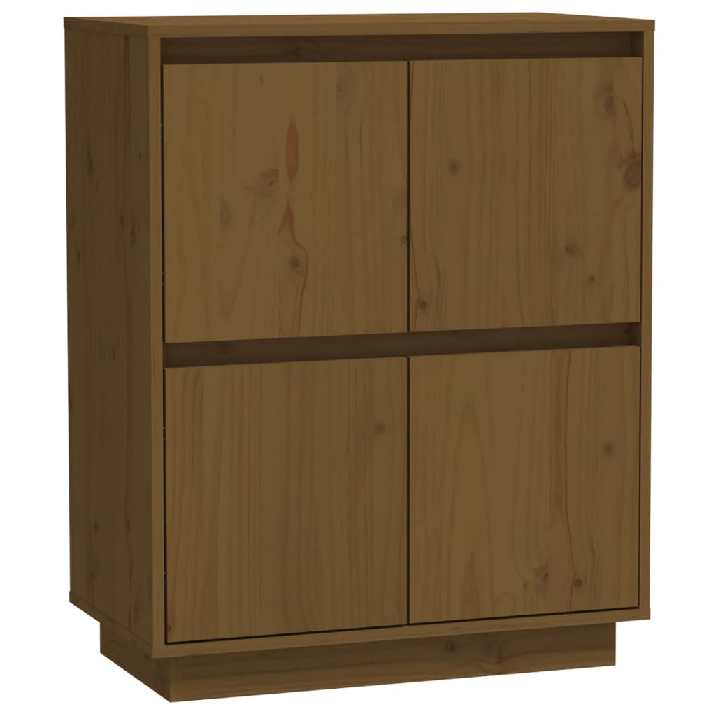 Credenza Marrone Ambra 60x34x75 cm in Legno Massello di Pino - homemem39