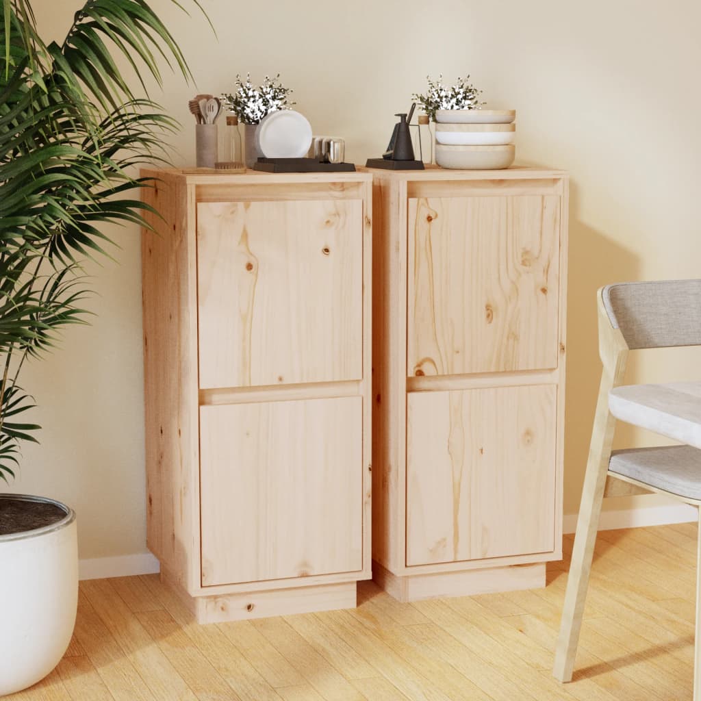 Credenze 2 pz 31,5x34x75 cm in Legno Massello di Pino | homemem39