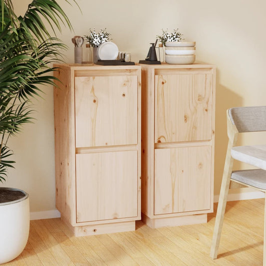 Credenze 2 pz 31,5x34x75 cm in Legno Massello di Pino | homemem39