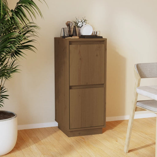Credenza Marrone Ambra 31,5x34x75 cm in Legno Massello di Pino - homemem39