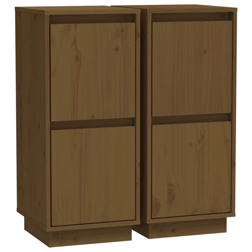 Credenze 2 pz Ambra 31,5x34x75 cm in Legno Massello di Pino - homemem39
