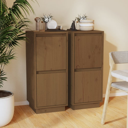 Credenze 2 pz Ambra 31,5x34x75 cm in Legno Massello di Pino - homemem39
