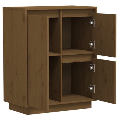 Credenza Marrone Ambra 60x34x75 cm in Legno Massello di Pino - homemem39