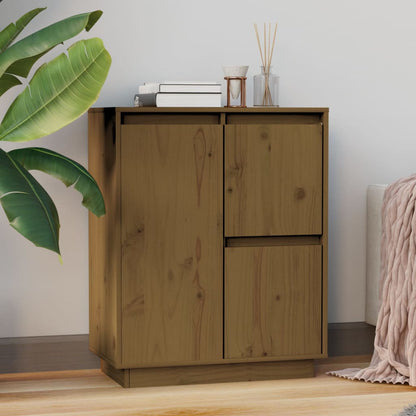 Credenza Marrone Ambra 60x34x75 cm in Legno Massello di Pino - homemem39