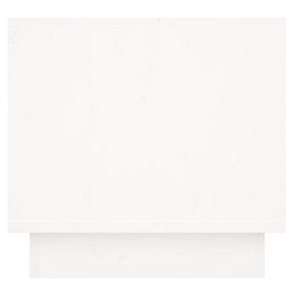 Comodino Bianco 35x34x32 cm in Legno Massello di Pino - homemem39