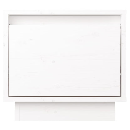 Comodini 2 pz Bianchi 35x34x32 cm in Legno Massello di Pino - homemem39