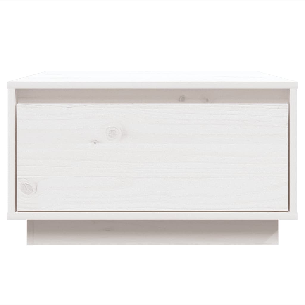 Tavolino da Salotto Bianco 55x56x32 cm Legno Massello di Pino | homemem39