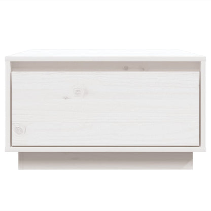 Tavolino da Salotto Bianco 55x56x32 cm Legno Massello di Pino | homemem39