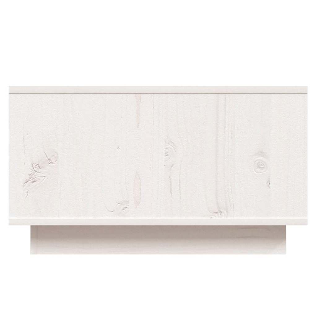 Tavolino da Salotto Bianco 55x56x32 cm Legno Massello di Pino | homemem39