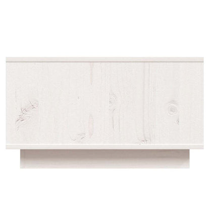 Tavolino da Salotto Bianco 55x56x32 cm Legno Massello di Pino | homemem39