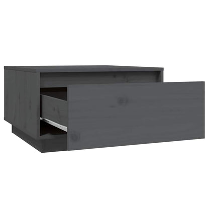 Tavolino da Salotto Grigio 55x56x32 cm Legno Massello di Pino | homemem39