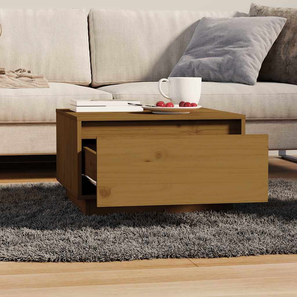 Tavolino da Salotto ambra 55x56x32 cm in Legno Massello di Pino | homemem39