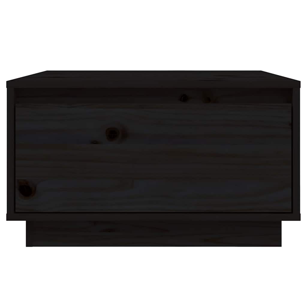 Tavolino da Salotto Nero 55x56x32 cm in Legno Massello di Pino | homemem39