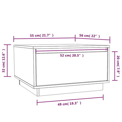 Tavolino da Salotto Nero 55x56x32 cm in Legno Massello di Pino | homemem39