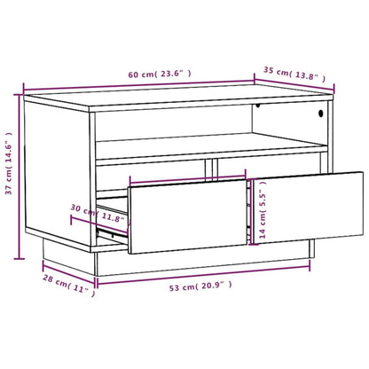Mobile Porta TV Ambra 60x35x37 cm in Legno Massello di Pino