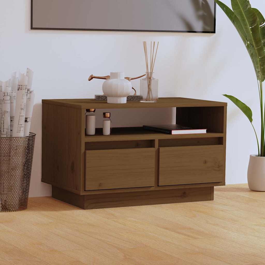 Mobile Porta TV Ambra 60x35x37 cm in Legno Massello di Pino
