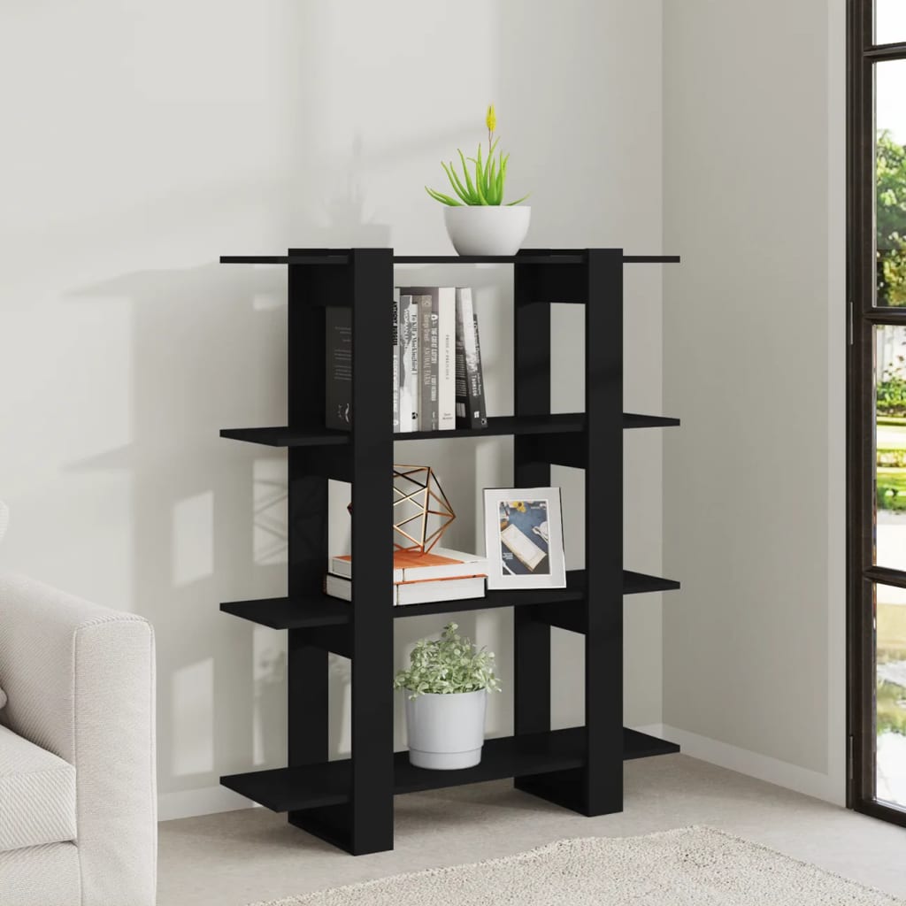 Libreria/Divisorio Nero 100x30x123,5 cm | homemem39
