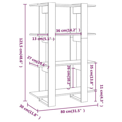 Libreria/Divisorio Rovere Sonoma 80x30x123,5 cm | homemem39