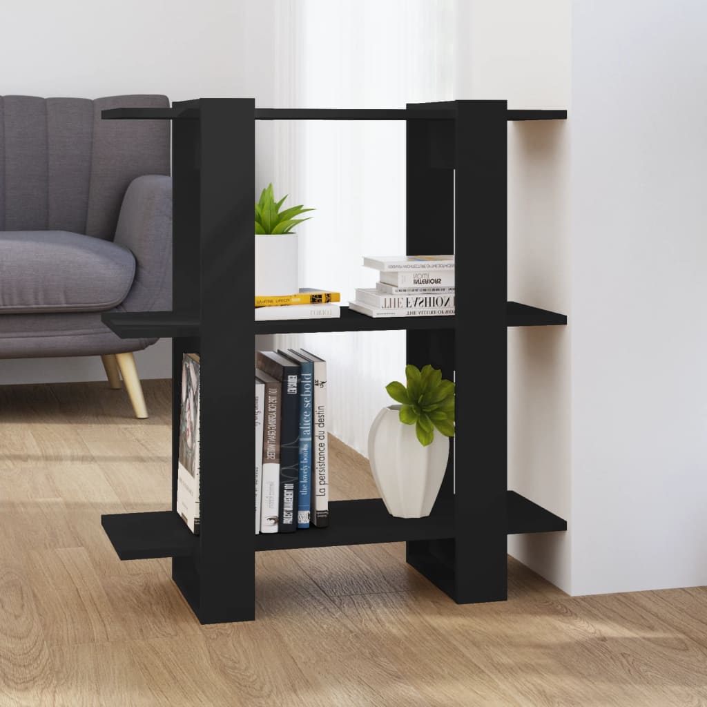 Libreria/Divisorio Nero 80x30x87 cm | homemem39