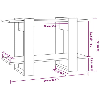Libreria/Divisorio Nero 80x30x51 cm | homemem39