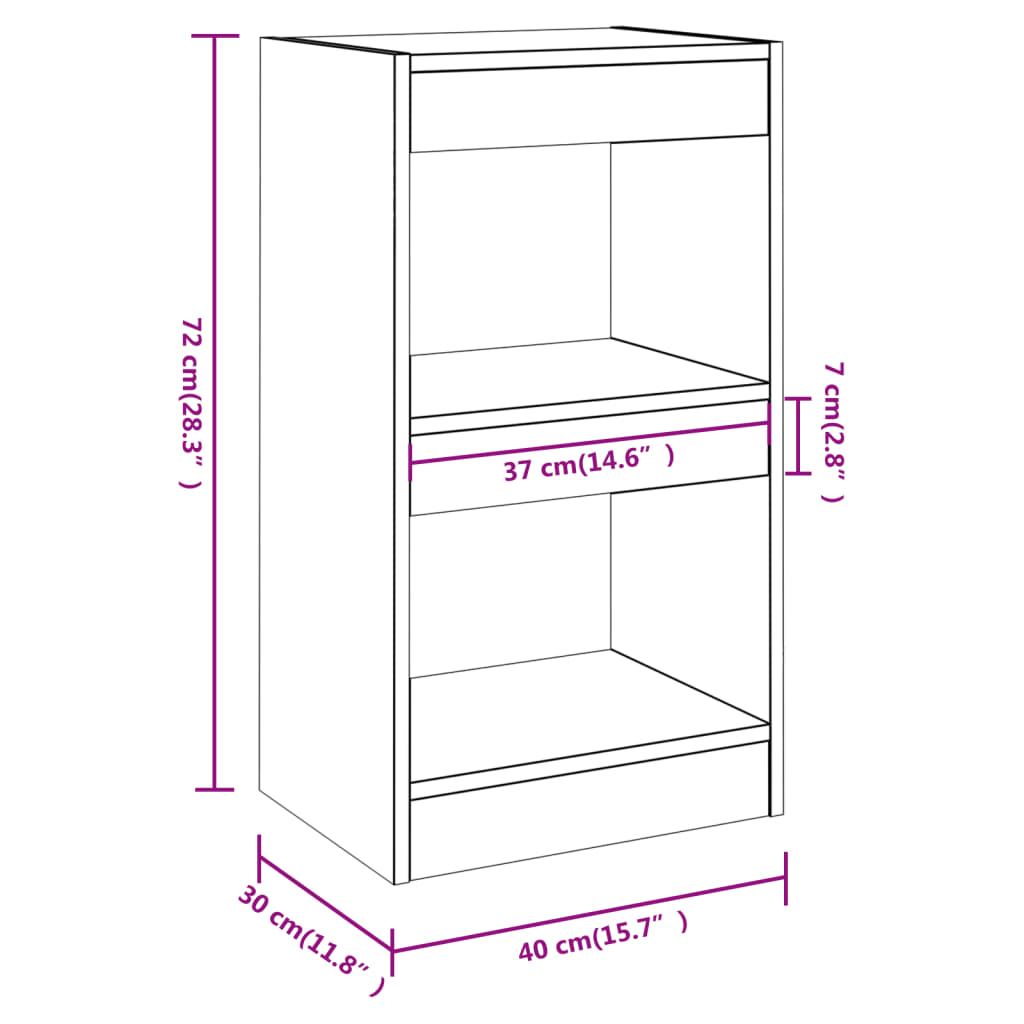 Libreria/Divisorio Rovere Sonoma 40x30x72 cm | homemem39